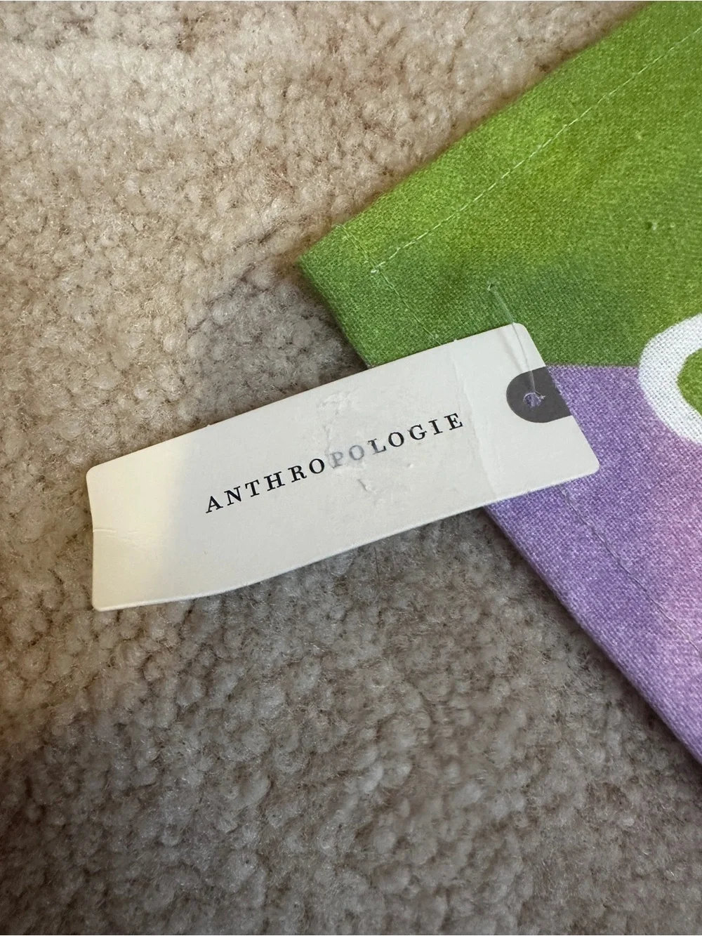 Anthropologie Green & Purple 'Soup of the Day' Olive Kitchen Towel